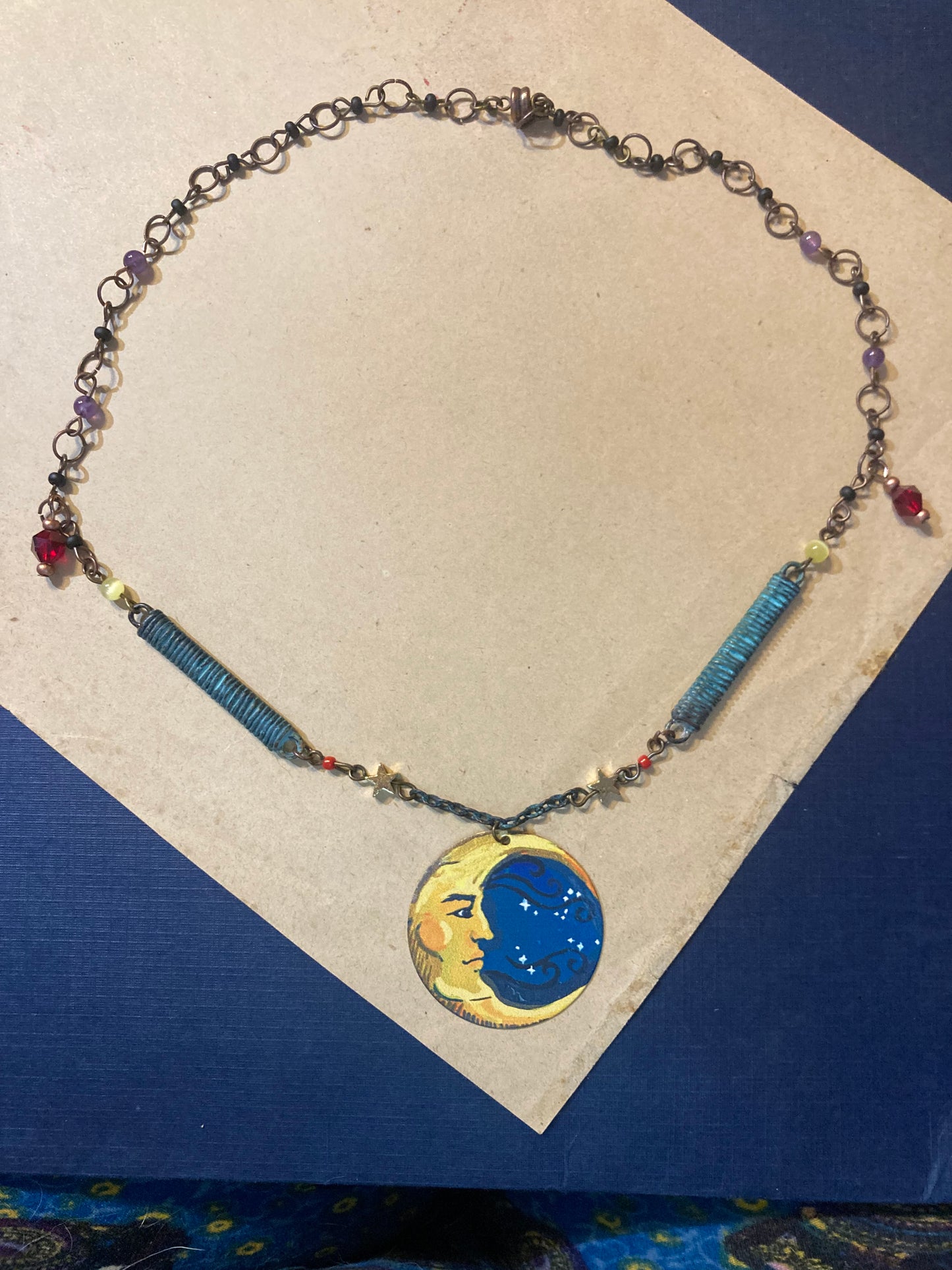 Celestial Man in the Moon steampunk necklace