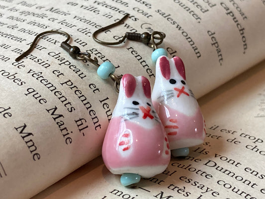 Cute Ceramic Bunny Rabbit earrings