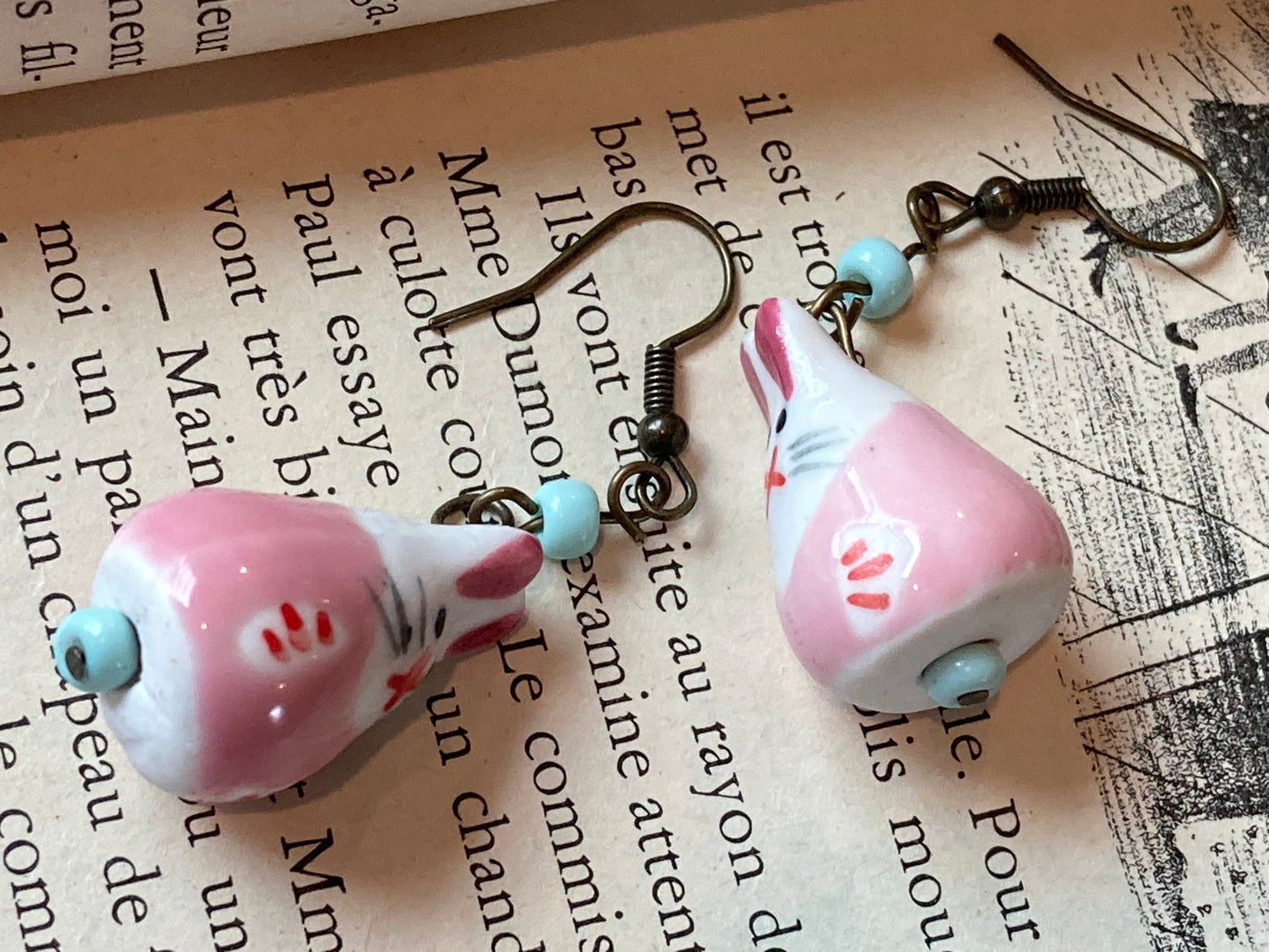 Cute Ceramic Bunny Rabbit earrings