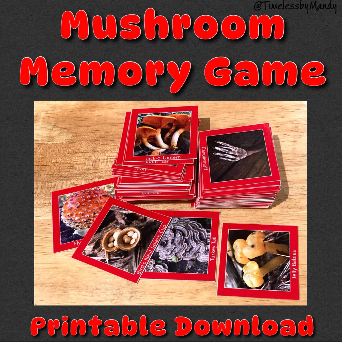 Mushroom Memory Game - Printable Cards