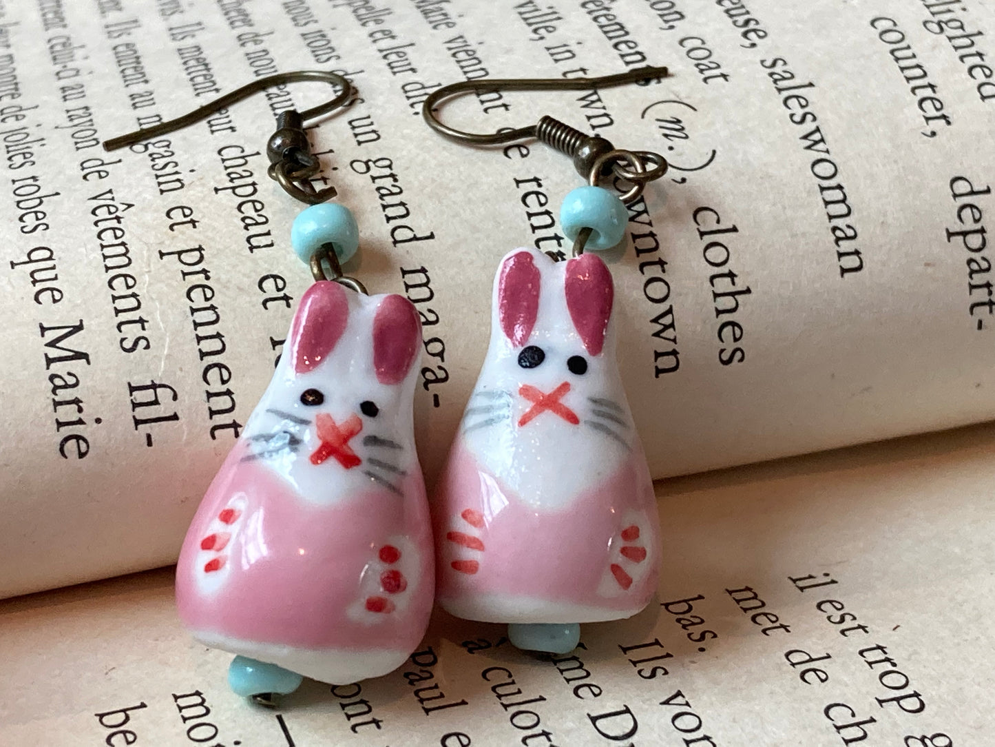Cute Ceramic Bunny Rabbit earrings